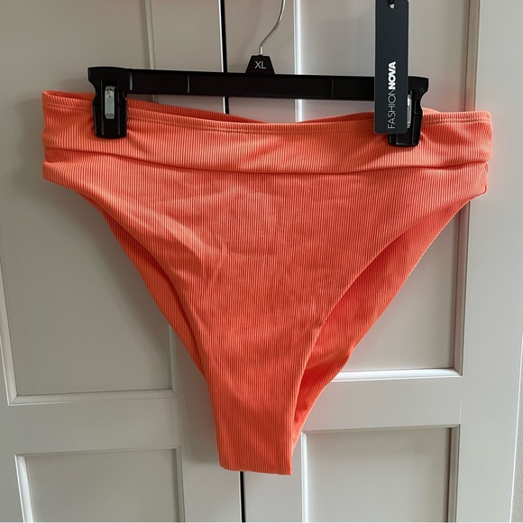 NWT Orange High Waisted Bathing Suit - Picture 7 of 8